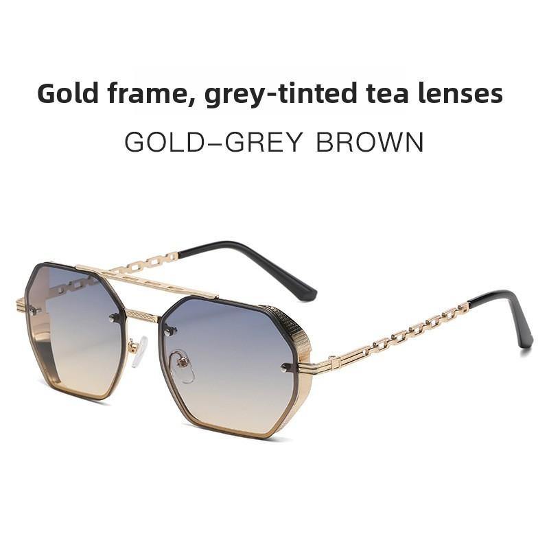 Geometrische Polygon-Sonnenbrille Mit UV400-Schutz Für Sommerliche Outdoor-Mode