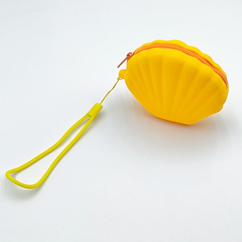 Large Capacity Portable Silicone Makeup & Coin Bag with Cartoon Seashell Design