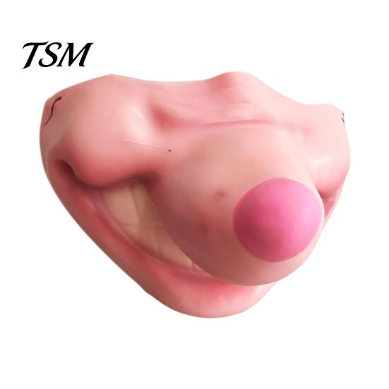 Home Celebration Accessories Latex Halloween Half Face Masque for Adults, Scary Horror Party Comfortable Cushion with Elastic Strap Cosplay, Carnival