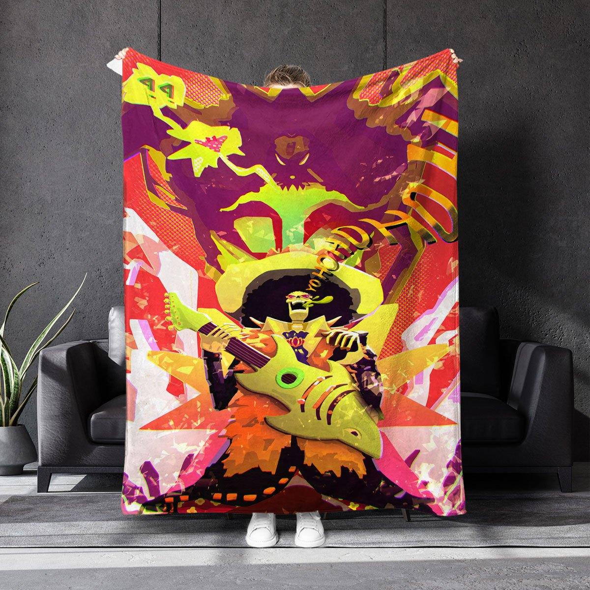 

Vibrant Rock Star Blanket - Soft Cozy Throw with Colorful Guitarist Design, Perfect for Music Fans, Unique Gift for Art Lovers 75x90cm