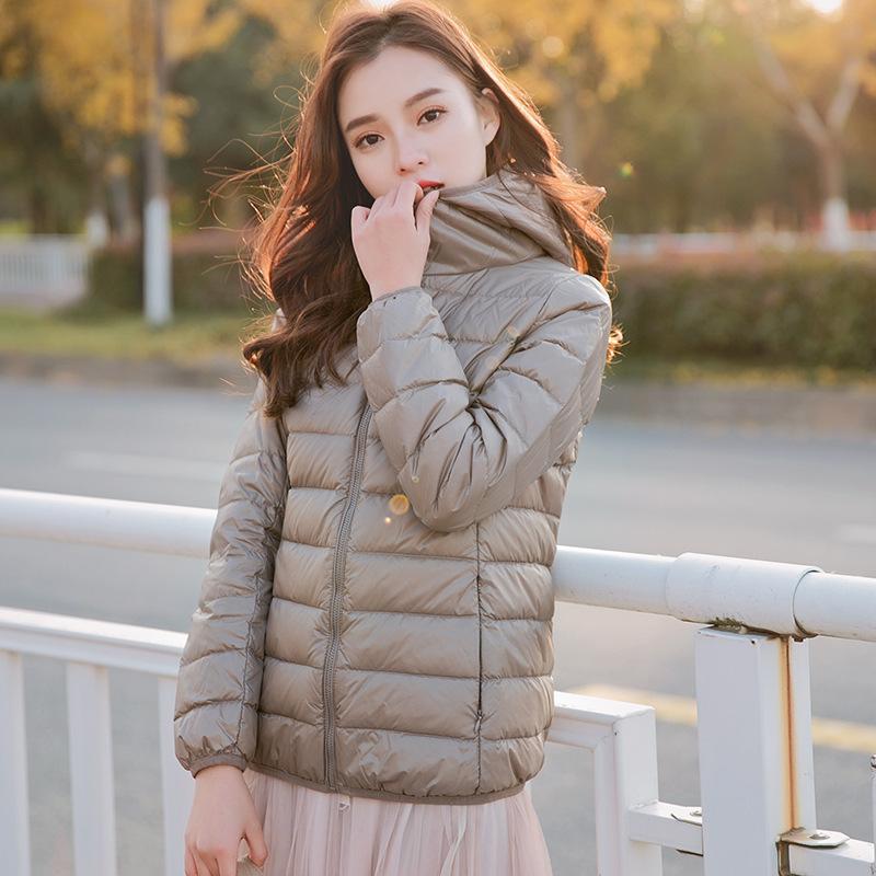 Winter new light down jacket women's short light fashion slim fit large size compressed white duck down clothes