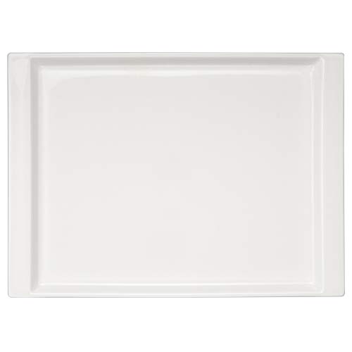 NARUMI Pro-Style Plate, 26cm, White, Simple, Oblong Rectangular Plate, Microwave-Safe, Dishwasher-Safe, Made in Japan, Product Number 8725-9749