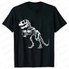 Funny Skeleton Dinosaur Shirt for Men Dinosaur Coffee T-shirts Short Sleeve Fashion Casual Funny Tee Skeleton Halloween Shirts
