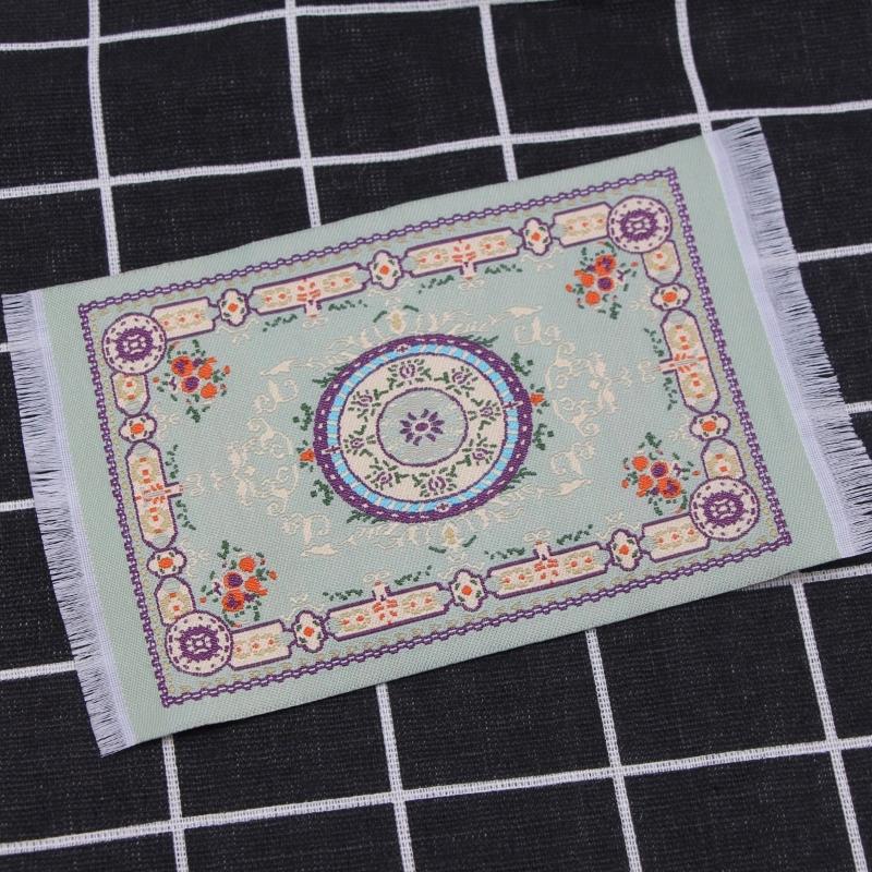 

Коврик с цветочным узором Миниатюрный декор для дома Турецкий стиль Миниатюрный тканый ковер Ковер для кукольного домика Аксессуары для кукол Напольные покрытия A4