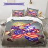 Sun Moon Clown Cartoon Character Print 3‑Pieces Duvet Cover Set Game Art Bedding Bedroom Home Decor Without Pillow Core Comforter