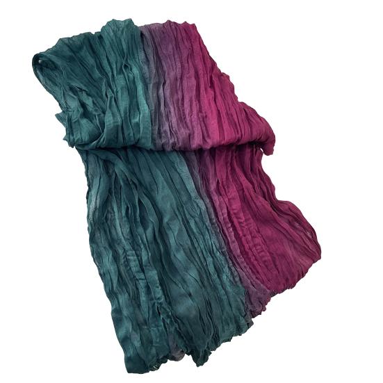 Sciarpa Scialle Unisex Colore Sfumato Versatile Stropicciata Sciarpa Lunga Autunno Inverno Antivento Resistente al Freddo Scialle Avvolgente