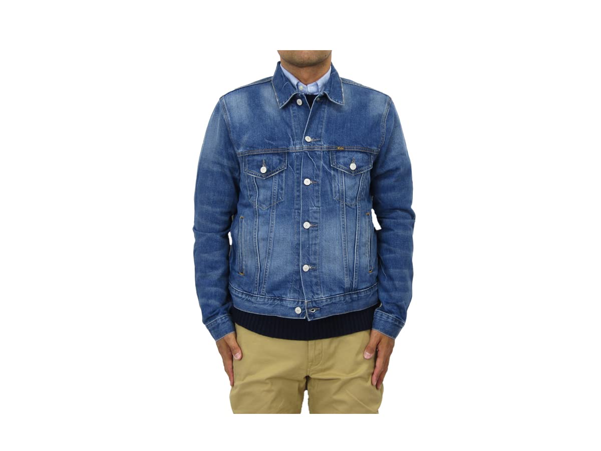 

POLO RALPH LAUREN Polo Bear Print Denim Size 0101894 Men s Jacket, L, Blue, синий