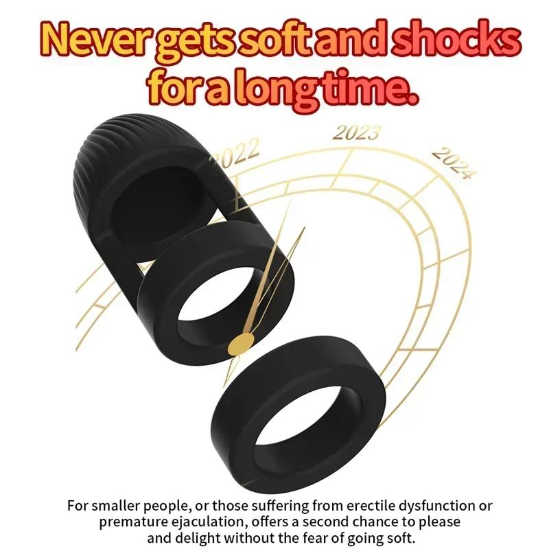Male Scrotum Rings Delay Ejaculation Penis Ring Bondage Erection Ball Pendant Bullet Delay Cock Ring Ball Stretcher Man Sex Toys
