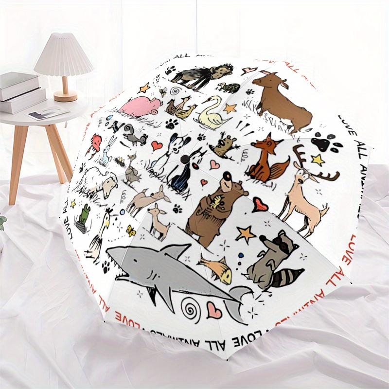 1pc animal, love Automatic Open/Close Umbrella, Portable Folding umbrella for Everyday Use yy250826049