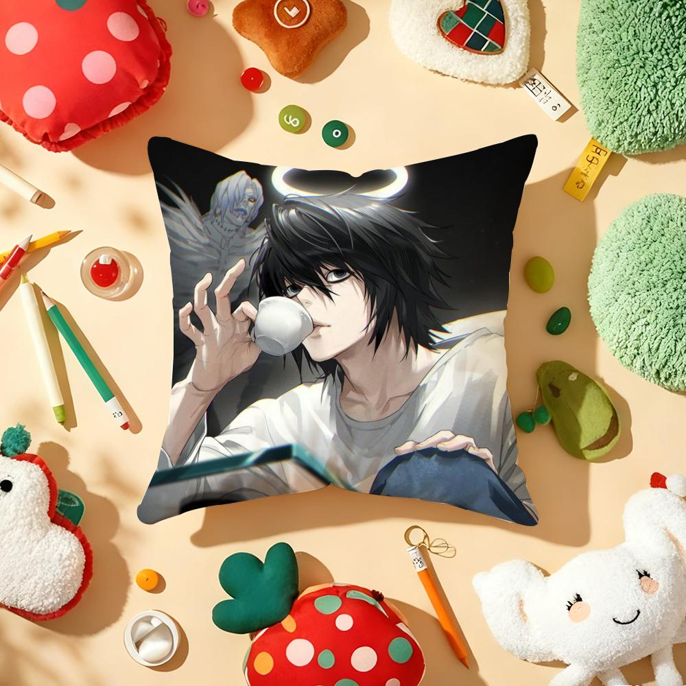 DDeath NNote Cushion Cover Plush Fabric Soft DoubleSided Printed Sofa Warm Winter Home Gift Pillow Cover