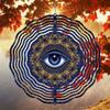 Classic Mandala Evil Eye Wind Chime - 3D Hanging Rotary Outdoor Decor, Colorful Metal Garden Art for Patio
