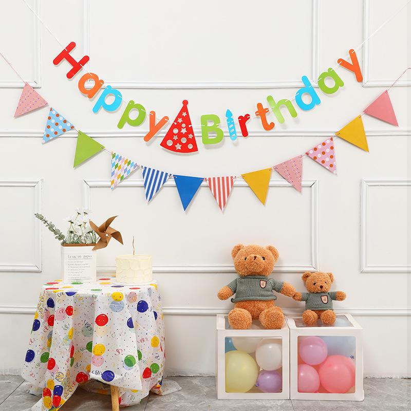 Geburtstagswimpelkette: Kreative Dekoration für die Einjährigen-Party für Jungen & Mädchen