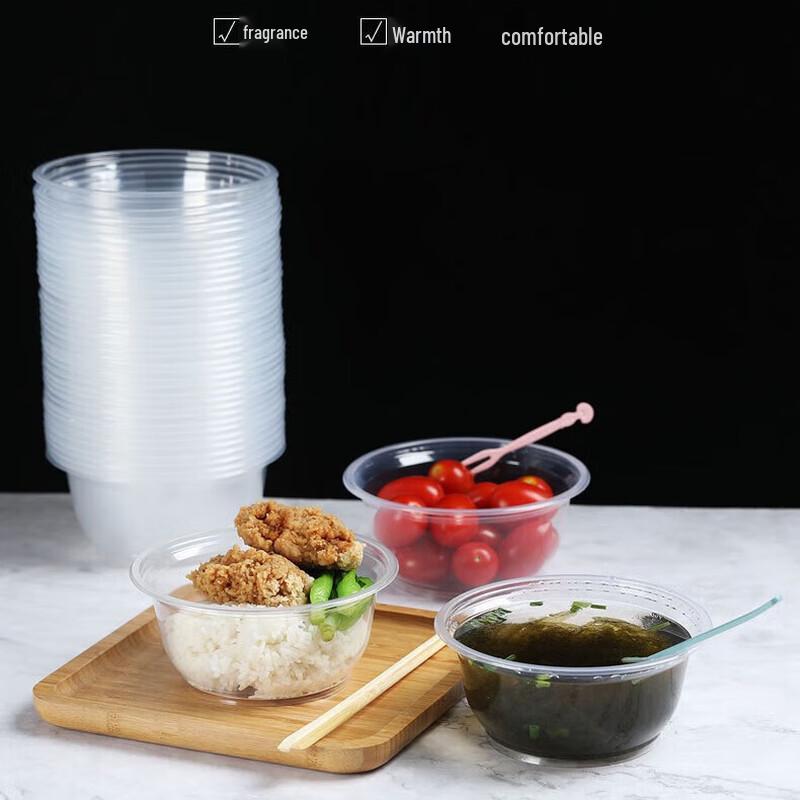 Fangcaodi Одноразовые пластиковые миски (600 мл, 40 шт.)