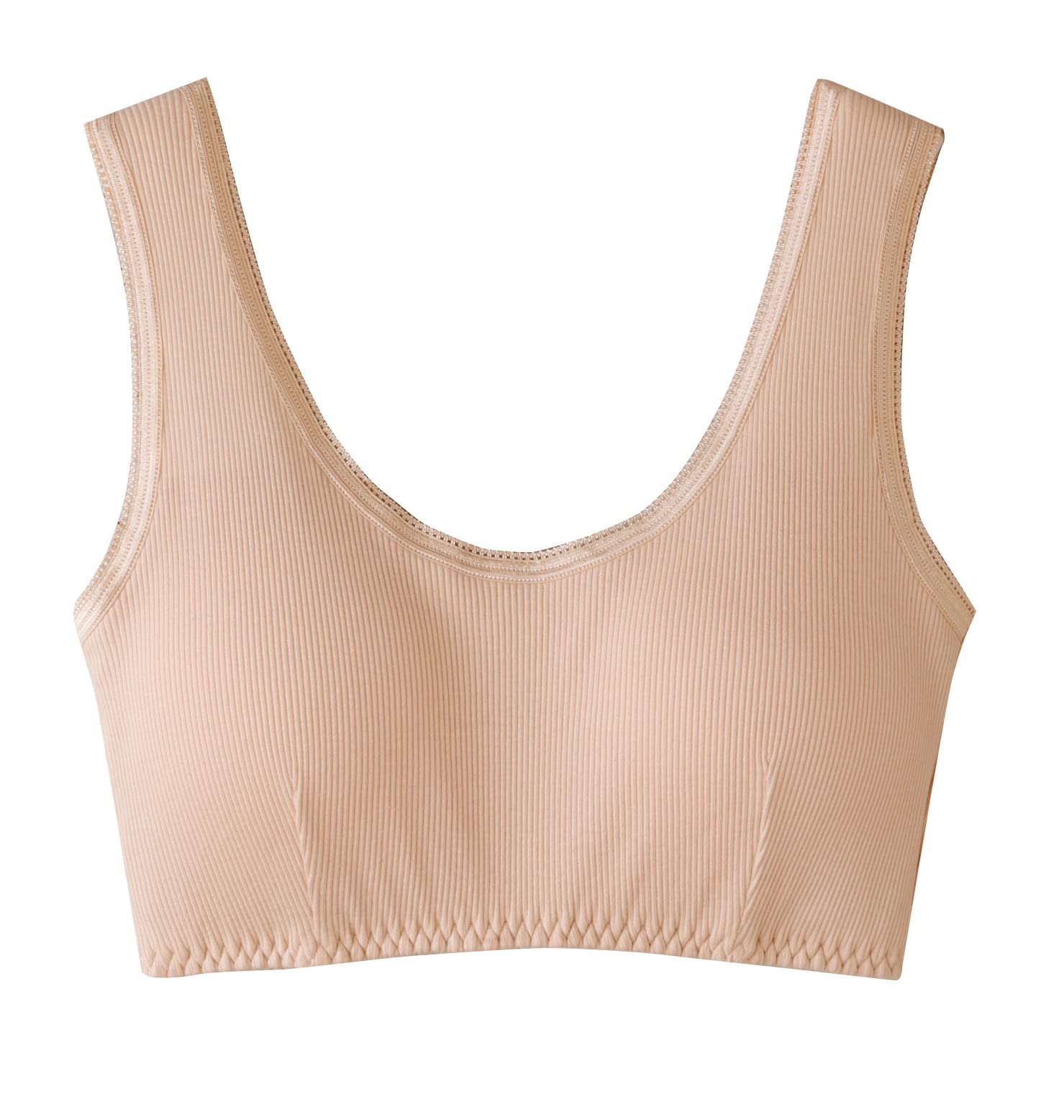 Cotton Soft and Comfortable Bra Beige LL 100% (2 pieces)