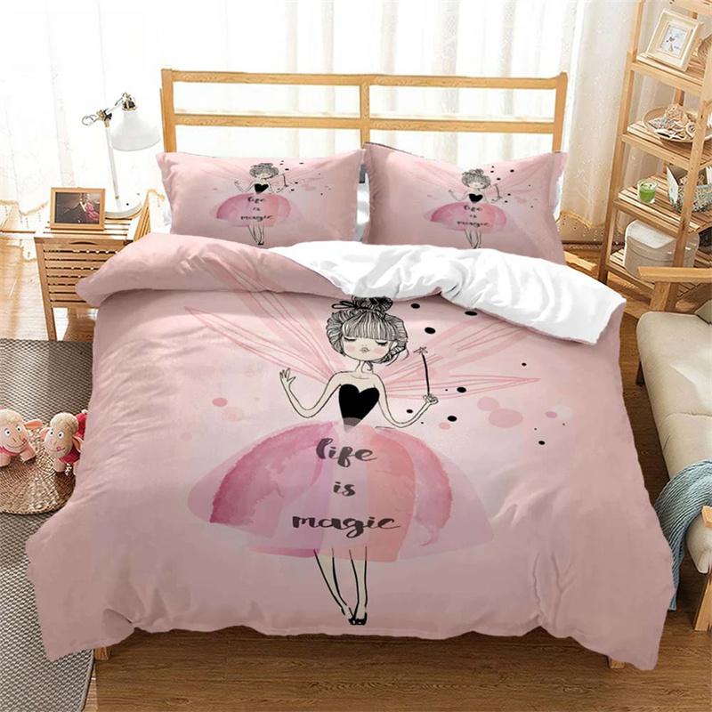 Baletní dívky minimalistická móda postel třídílná sada přizpůsobitelná sada ložního prádla měkká a pohodlná přikrývka sady ložního prádla