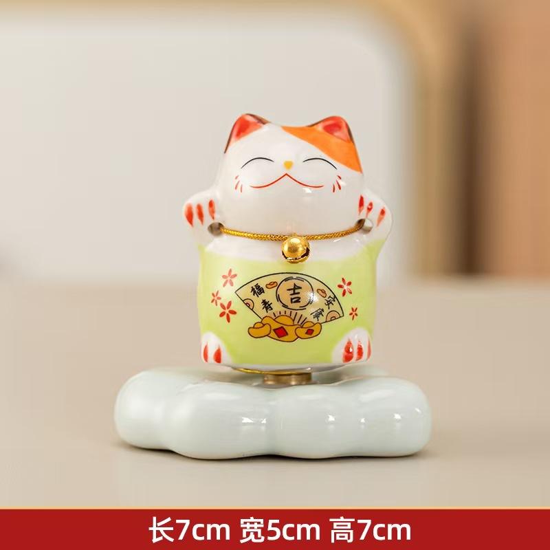 Mini Ornamenti Gatto Portafortuna Giapponesi in Ceramica Carini Cartoni Animati Gatto Ornamento della Fortuna Accessori Arredo Casa Regali Decorazione Soggiorno