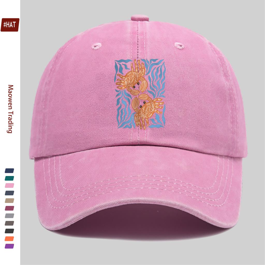 Casquette de baseball imprimée motif crabe et algues amusant pour PC Chapeau décoratif mode confortable Tendance Accessoire léger Ajusta