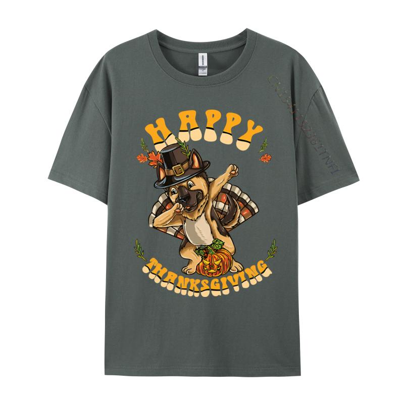 Turkey GerUnisex Shepherd Happy Thanksgiving Tshirt Normal T Shirt Funny Design New Tshirts Unisex Cotton T Shirt Cream T Shirt