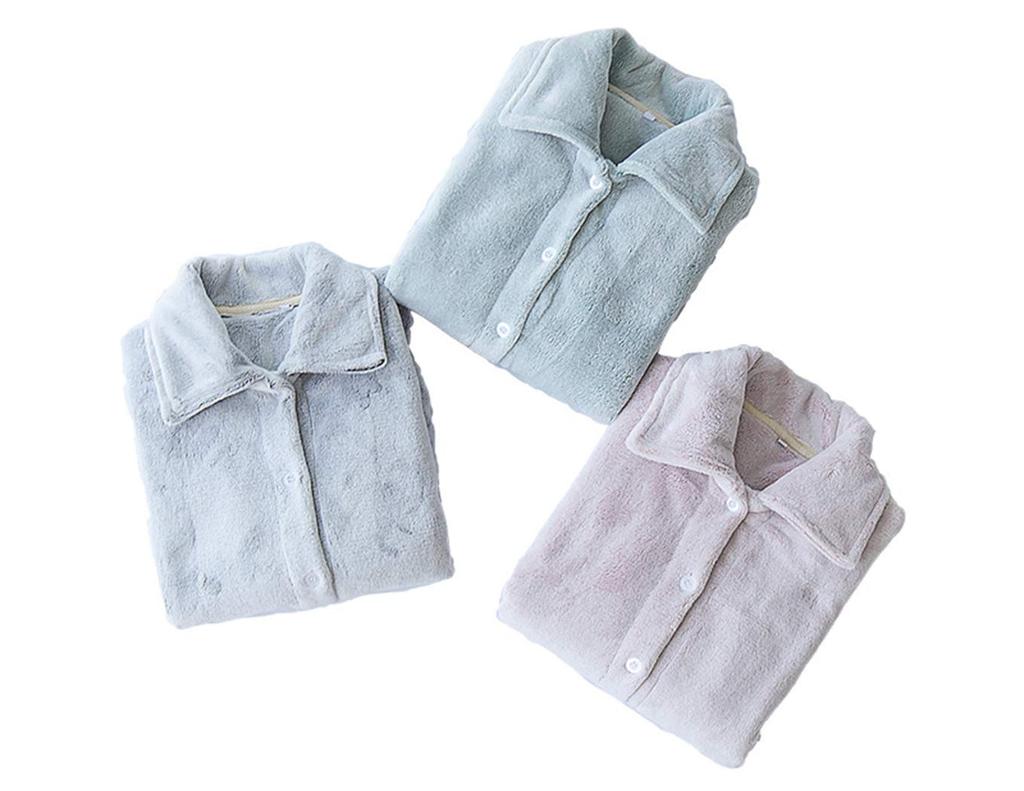 SHPEROWW Flannel Pajama Fluffy and Long with Perfect for Fall and Size XL Women's Set, Cute, Open-Front, Sleeves, Warm, Pockets, Winter, Pink,