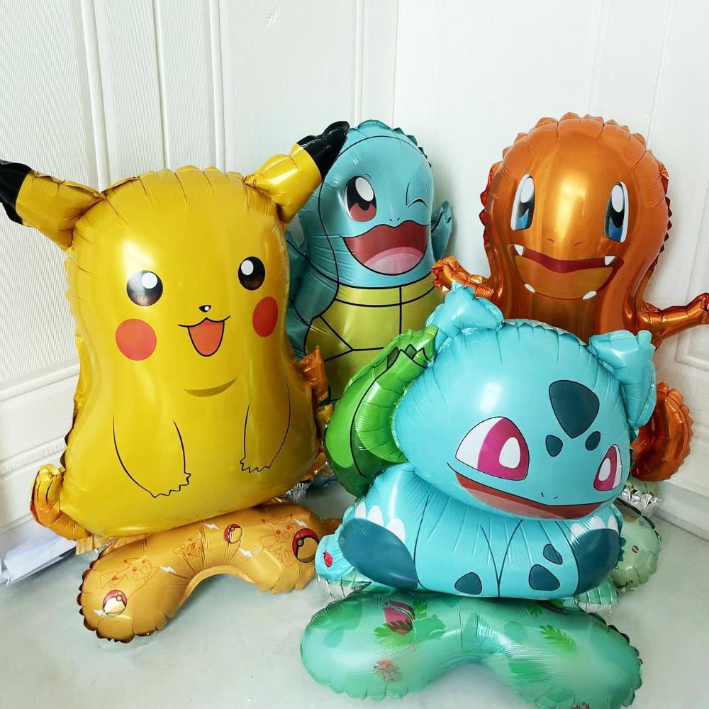 Standing Pokémon Pikachu Squirtle Child Elf Birthday Aluminum Film Printing Latex Balloon Gift