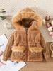 Girls' Winter Cotton-Padded Coat - Thickened Long Sleeve Fuzz Sweater