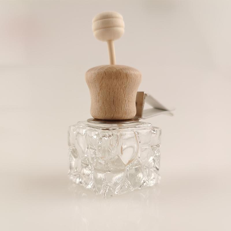 Car Fragrance Empty Glass Bottle Cute Car Air Freshener Bottle Perfume Clip Air Vent Outlet Aromatherapy Essential Oils Diffuser