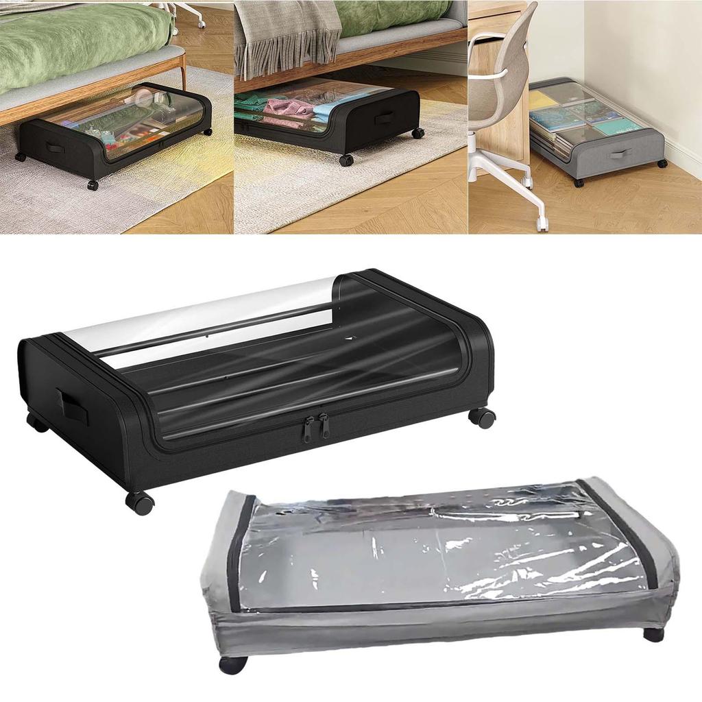 Bedroom Storage with Handle Large Capacity Space Saving Lid Dustproof under Bed Rolling