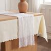 Polyester Fiber Cheesecloth Table Runner 90x400cm Pleated Table Runner  Coffee Table