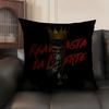 H-Hasta La M-Muerte Hot Cushion Cover Natural Linen Organic Fabric Double-Sided Printing Sofa Home Decor Gift Pillow Case