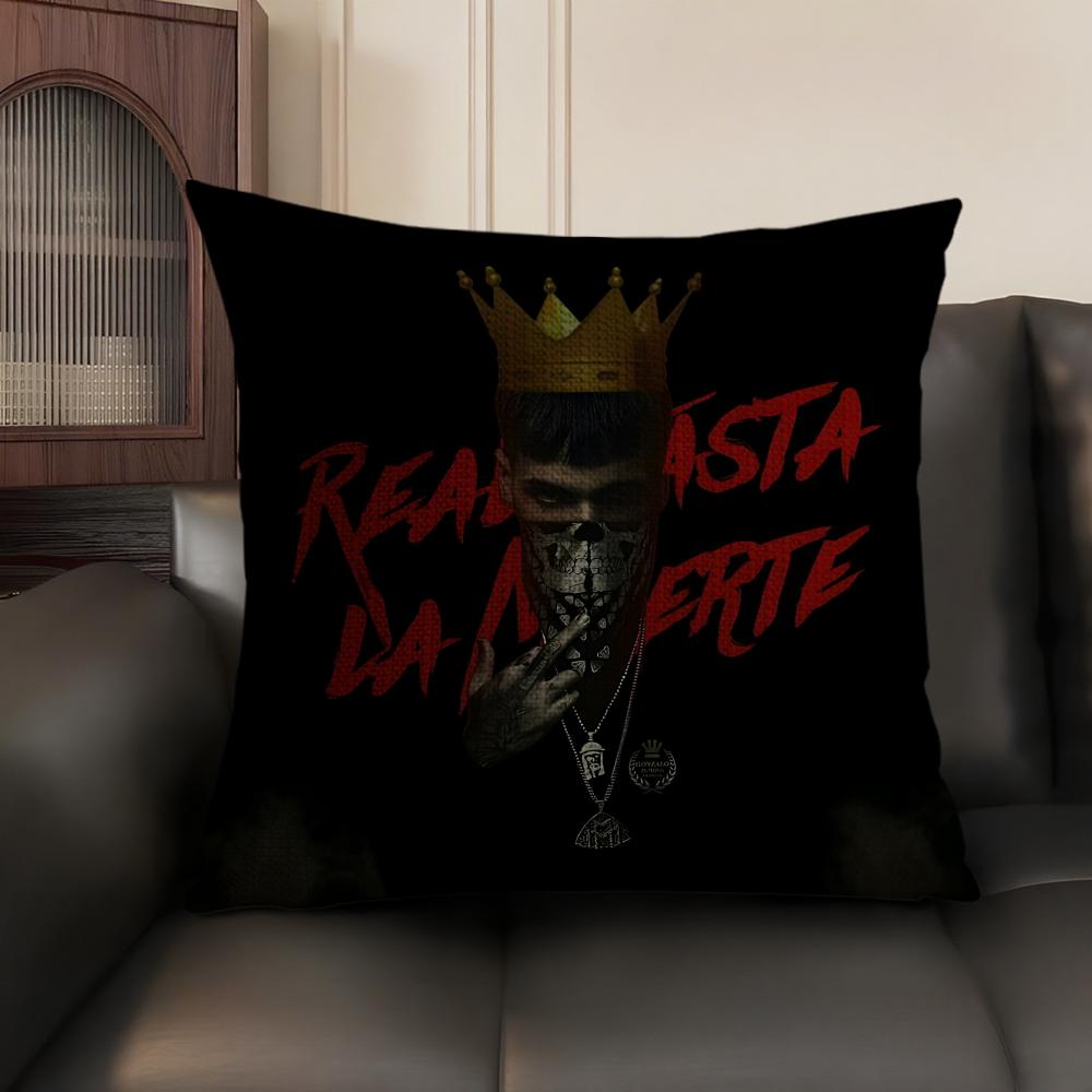 H-Hasta La M-Muerte Hot Cushion Cover Natural Linen Organic Fabric Double-Sided Printing Sofa Home Decor Gift Pillow Case