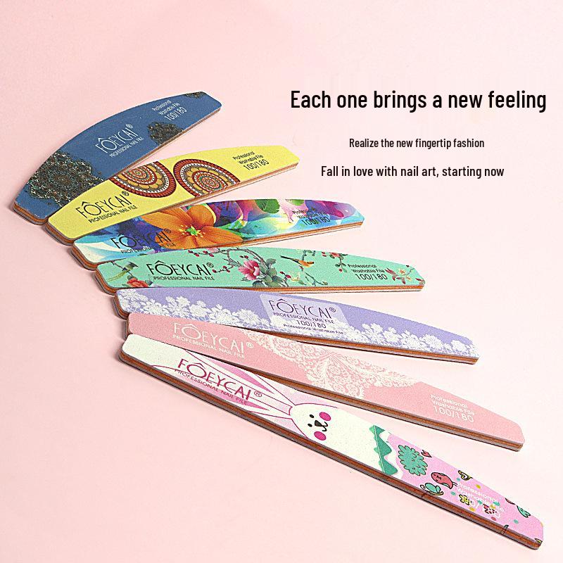 

Single-Sided Printed Nail Art Salon Tool: Washable, Reusable Sanding & Polishing File