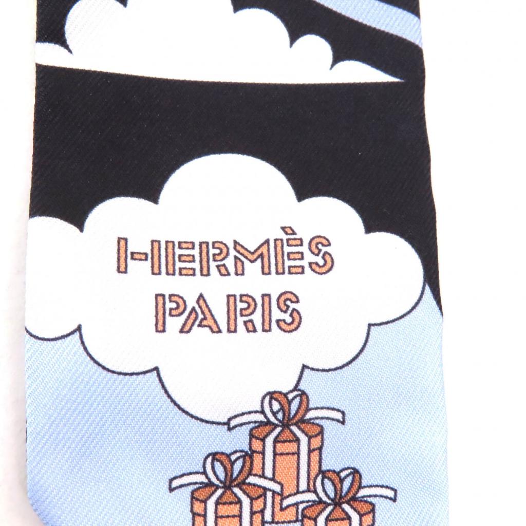 Pristine HERMES scarf CARRES VOLANTS Flying Carre Twilly silk Women Used