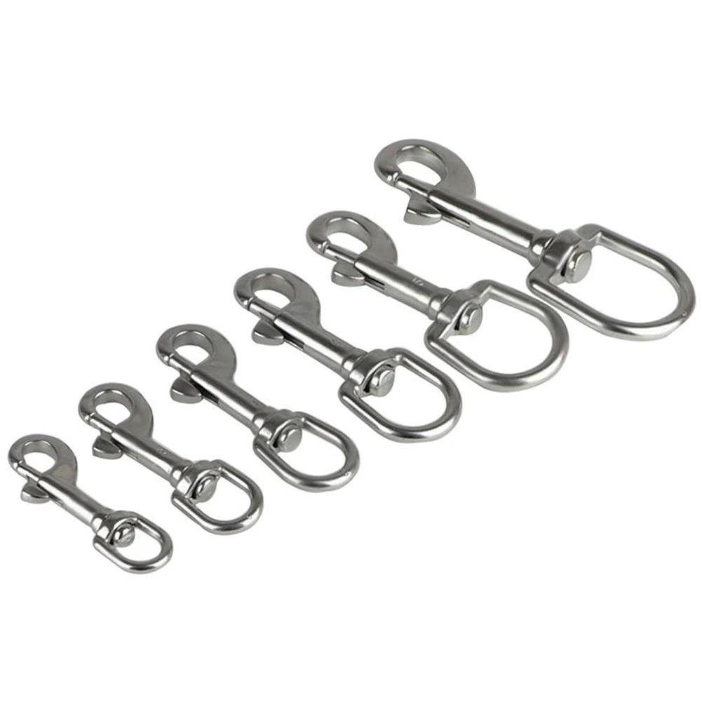 304/316 Stainless Steel Swivel Eye Bolt Spring Snap Hook 65/72/82/91/100/126mm Marine Diving D Ring Snap Hooks With Swivel