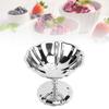 Stainless Steel Dessert Cup Ice Cream Cups Retro High Base Bowl Salad Goblet for Fruit Yogurt Snack Dish Bar Home Dinnerware