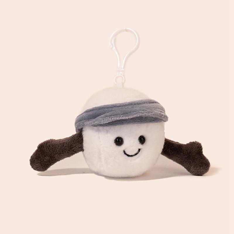 Cute sports ball keychain bag pendant grab machine doll plush doll doll bag pendant gift