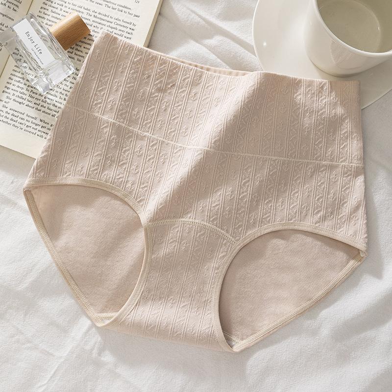 

Женские весенне-осенние хлопковые трусики с высокой талией, утягивающие живот, антибактериальные с удлиненной ластовицей XL розовый