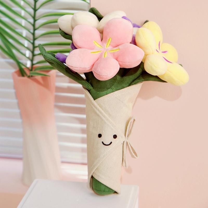 Plyšová hračka Hamburger Měkká vycpaná kytice Plyšák Zábavné jídlo Květinový polštář Panenka Burger Kreativní dárek k narozeninám pro dívku chlapce