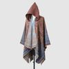 Winter Women Scarf Layers Poncho Hooded Elegant Lady Retro Boho Print Wraps Shawl Casual Scarve Capa Para Mujer Pashmina Cloak
