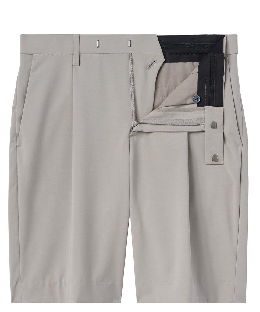 MUSINSA STANDARD [Cooltandard] Hidden Elastic Waist Half Slacks [Light Beige]