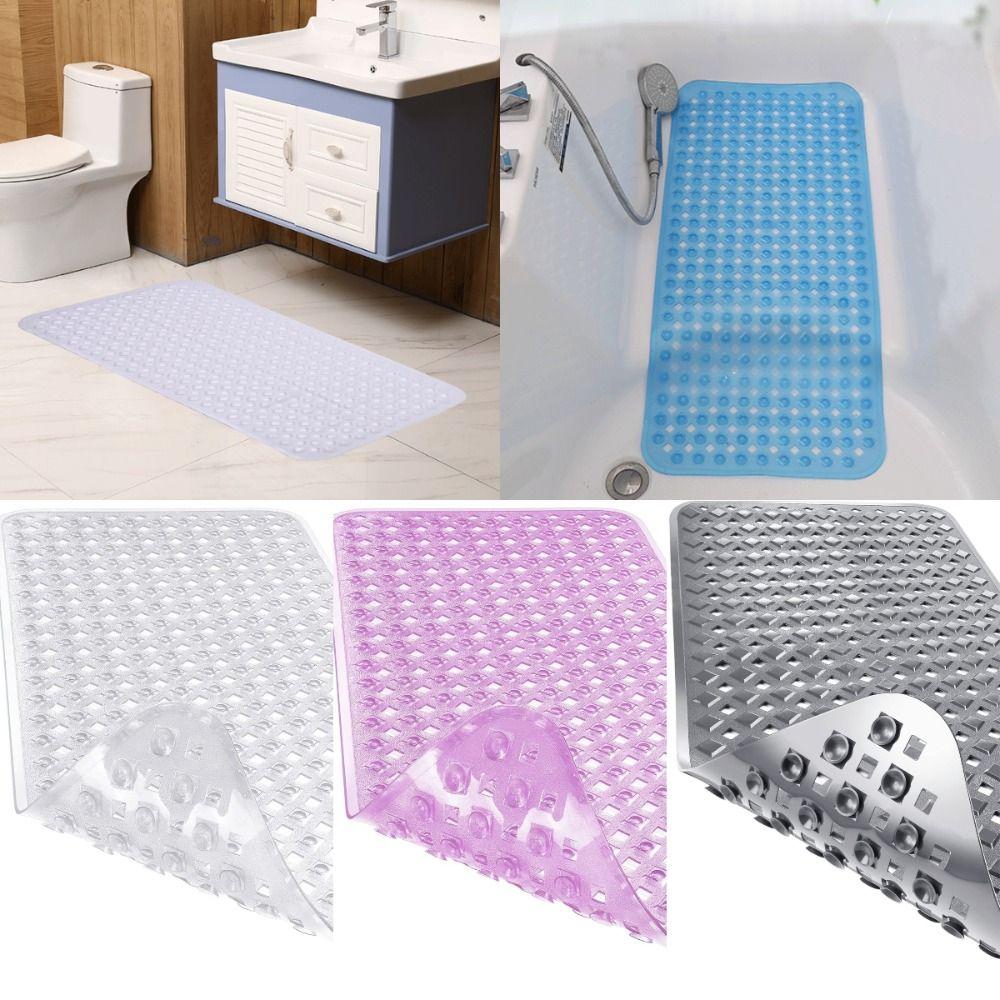 

Washable Anti-slip Mat PVC Material Shower Mat New Extended Bathtub Mat Bathroom Use прозорий