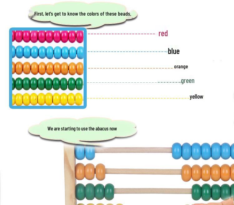 Wooden Colorful Number Abacus: Educational Toy for Kids, Ten-Row Arithmetic Learning Aid