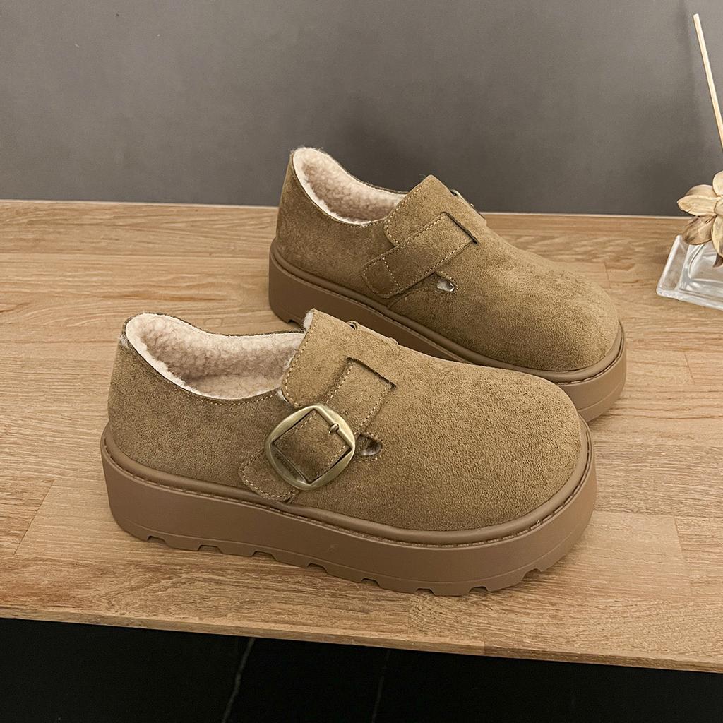 2025 Autumn New Heightening Single Shoes Bag Head Women's Shoes Muffin French Fashion Casual Daily Platform Women's Shoes