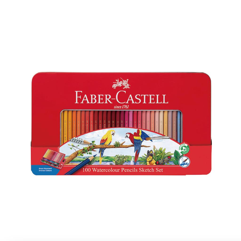 Watercolor Flat Set Faber-Castell Pencils, Tin, 100-Color TFC-WCP/100C