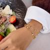 Yori Stilvolles Cubic Zirkonia Edelstahl Büroklammer Armband 18K Vergoldet Wasserdichte Schmuckstücke für Damen Charme Mode