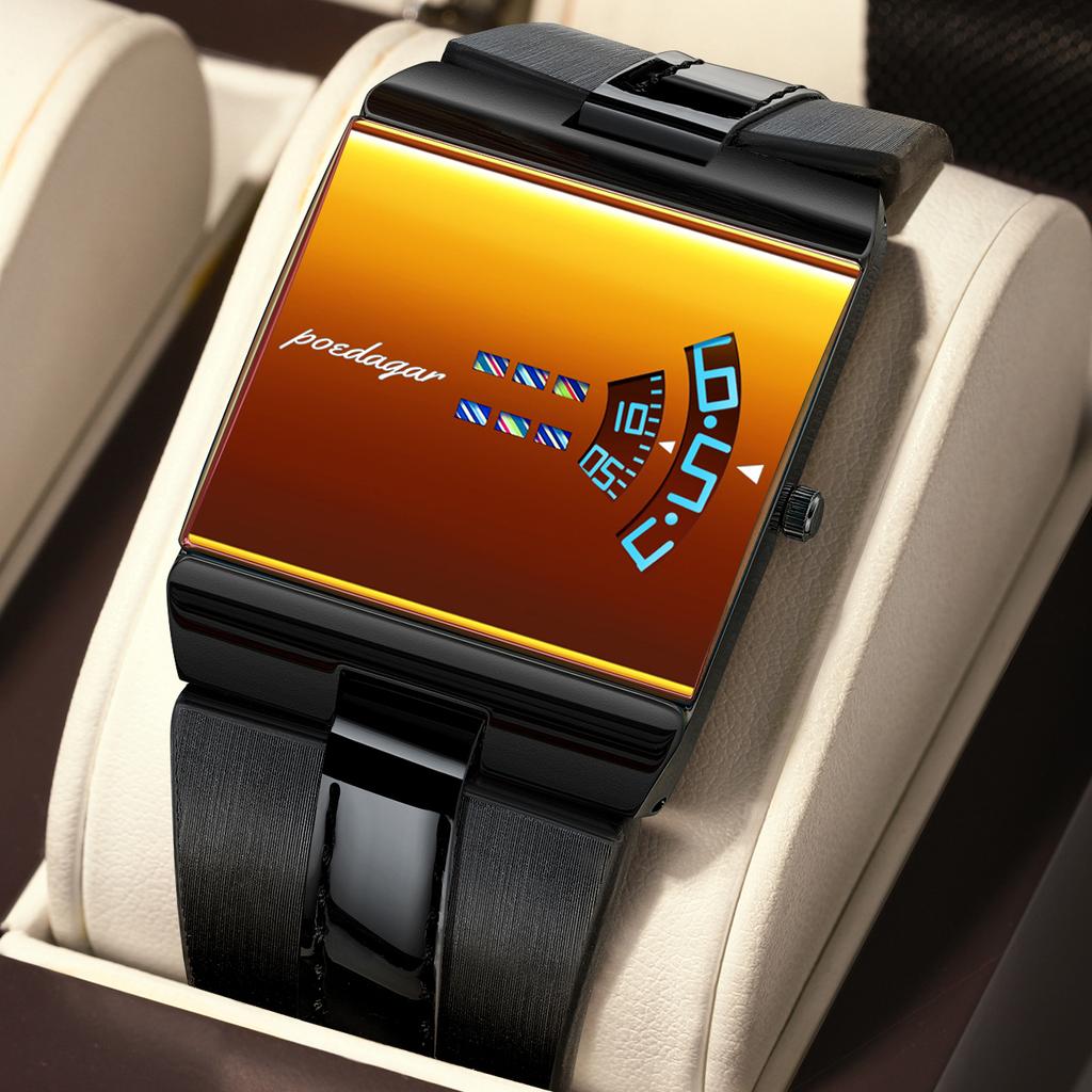 POEDAGAR High Quality Man Watch Waterproof Casual Watch Sports Leather Quartz Watches Male+Box
