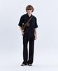 Gimyeong Viscose Open Collar Shirt Black