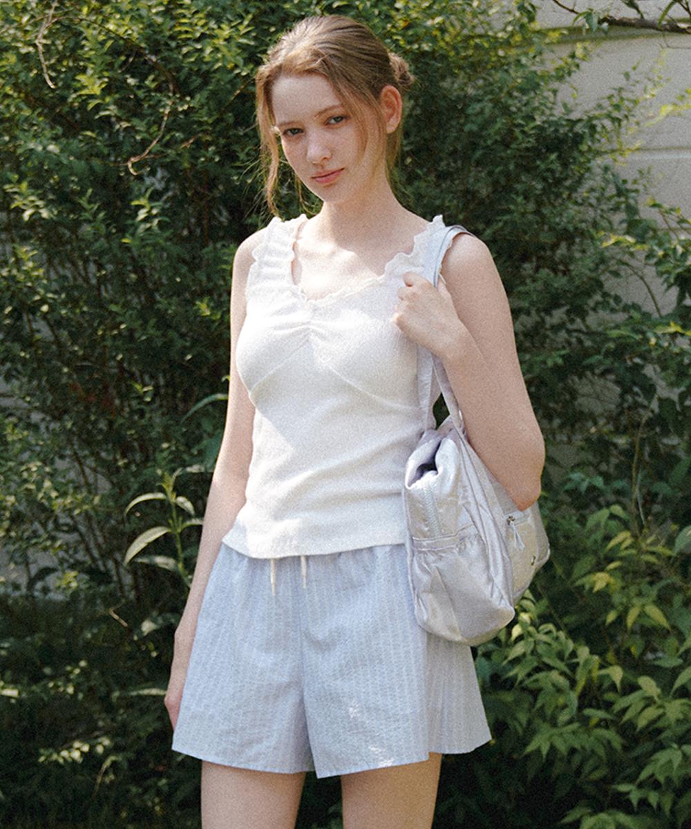 Laminez Wave Shirred Sleeveless - Ivory Ivory/Free