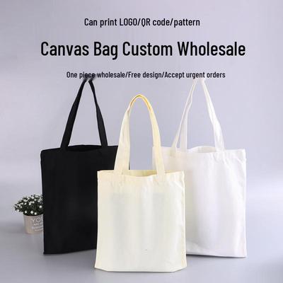 Gepersonaliseerde DIY Handgeschilderde Canvas Tote Bag voor Studenten - Één Kleur, Handvat & Schouderdraag