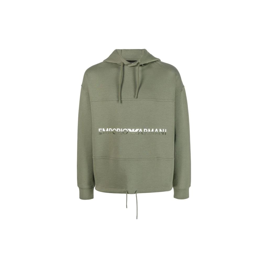 Emporio Armani logo-embroidered drawstring hoodie 6R1MCM-1JHSZ-0643