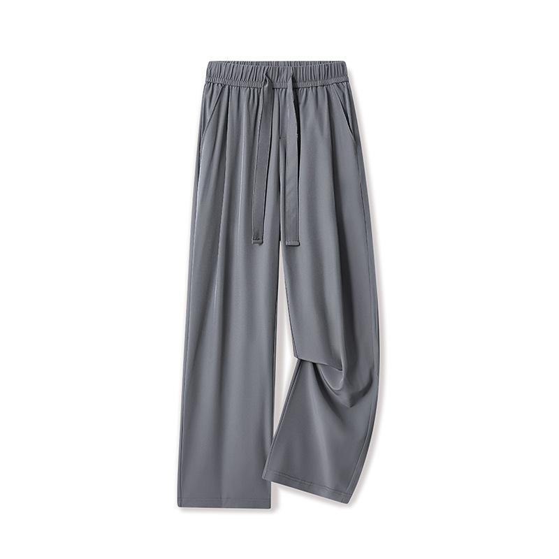 Mingge | Summer New Wide-leg Drape Pants Men's Solid Color Versatile Loose Straight Casual Pants